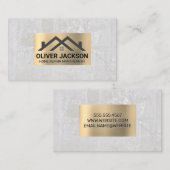 Pictogram voor woningen | Steen | Metaal Visitekaartje (Voorkant / Achterkant)