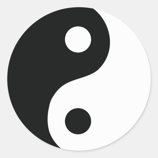 pictogram voor ying and yang ronde sticker (Voorkant)