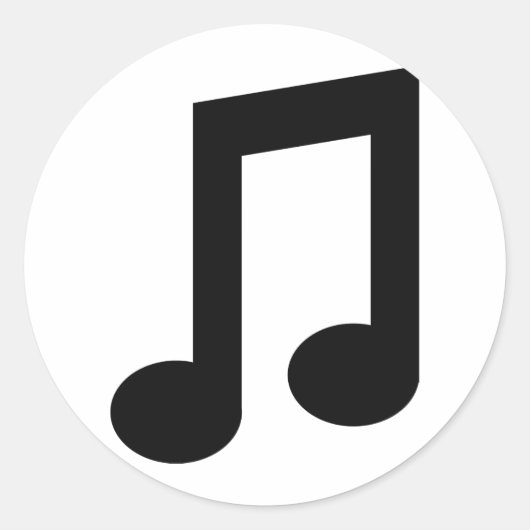 Pictogram voor zwarte muziek ronde sticker (Voorkant)