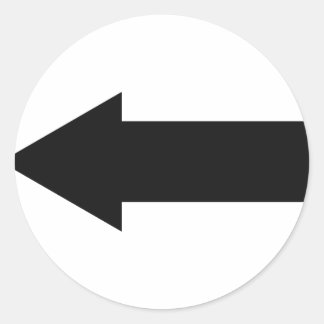 pictogram voor zwarte pijl links ronde sticker