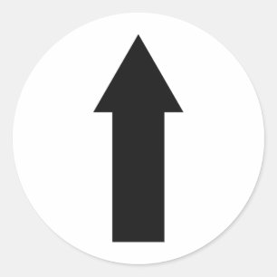 pictogram voor zwarte pijl omhoog ronde sticker