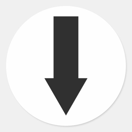 pictogram voor zwarte pijl omlaag ronde sticker (Voorkant)