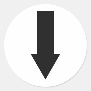 pictogram voor zwarte pijl omlaag ronde sticker