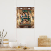 Pictogram waarin Abraham en de Drie Angels worden Poster (Keuken)