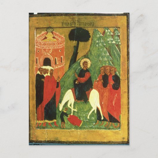 Pictogram waarin de binnenkomst van Christus in Je Briefkaart (Voorkant)