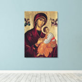 Pictogram waarin de Heilige Moeder van de Passie w Canvas Afdruk (Insitu (Houten vloer))