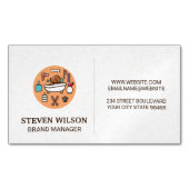 Pictogram wasprogramma | Achtergrond papierstructu Magnetisch Visitekaartje (Voorkant)