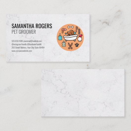 Pictogram wasprogramma afsprakenkaartje (Voorkant / Achterkant)