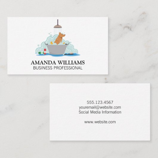 Pictogram wasprogramma visitekaartje (Voorkant / Achterkant)