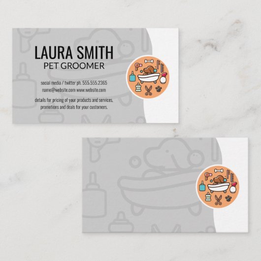 Pictogram wasprogramma visitekaartje (Voorkant / Achterkant)