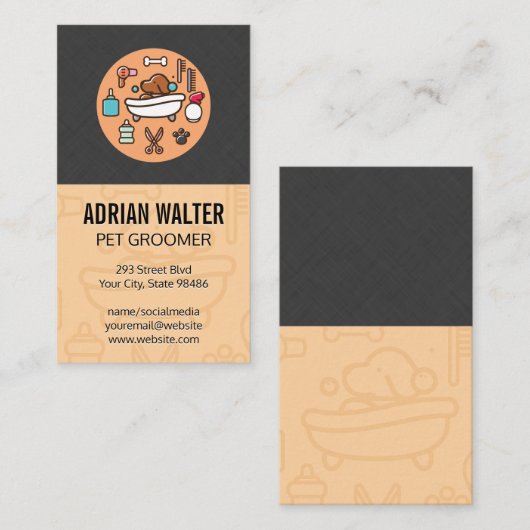 Pictogram wasprogramma visitekaartje (Voorkant / Achterkant)