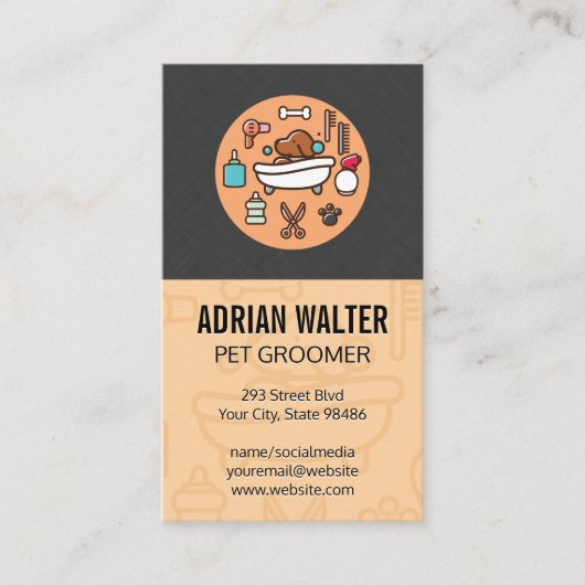 Pictogram wasprogramma visitekaartje (Voorkant)