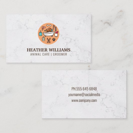 Pictogram wasprogramma visitekaartje (Voorkant / Achterkant)