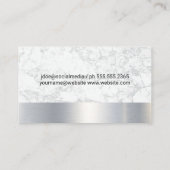 Pictogram | Witte marmer | Metaal Visitekaartje (Achterkant)