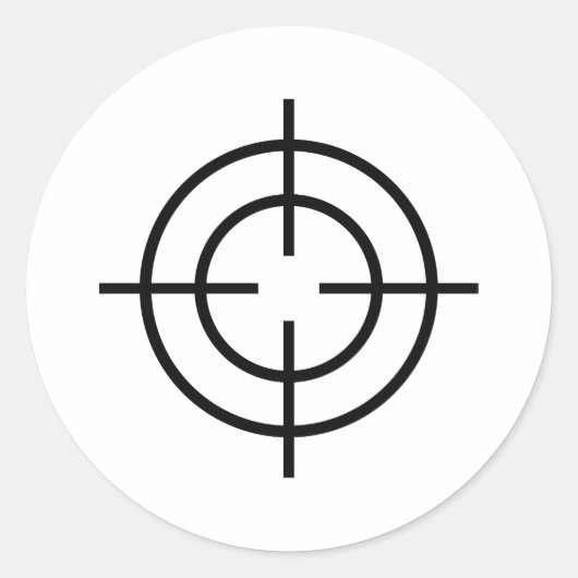 Pictogram zwarte sluipschutter ronde sticker (Voorkant)