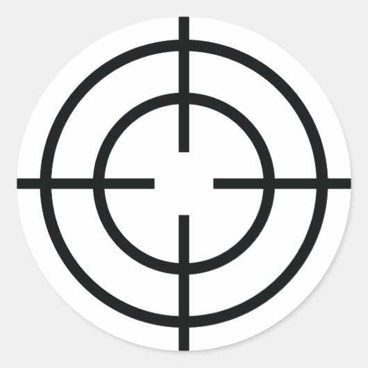 Pictogram zwarte sluipschutter ronde sticker (Voorkant)