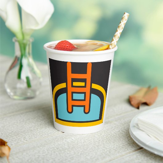 Pictogram zwembad papieren bekers