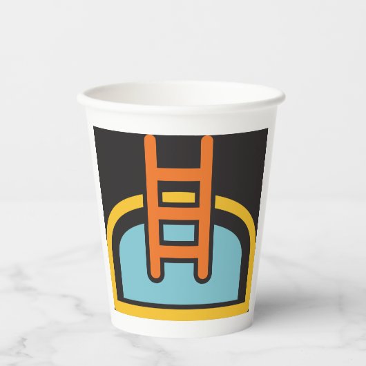 Pictogram zwembad papieren bekers (Voorkant)