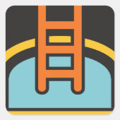 Pictogram zwembad vierkante sticker (Voorkant)