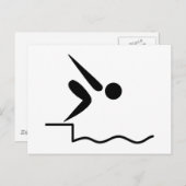 Pictogram zwemmen briefkaart (Voorkant / Achterkant)