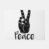 Pictogramhandvredesbord met tekst "PEACE" Deurmat (Voorkant)