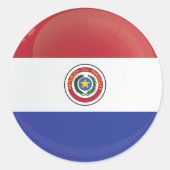 Pictogrammarkering Paraguay Round Ronde Sticker (Voorkant)