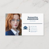 Pictogrammen en aangepaste foto's - makelaar visitekaartje (Voorkant)