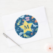 Pictogrammen en frasen voor Wonder Woman | Monogra Ronde Sticker (Envelop)