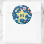 Pictogrammen en frasen voor Wonder Woman | Monogra Ronde Sticker (Tas)