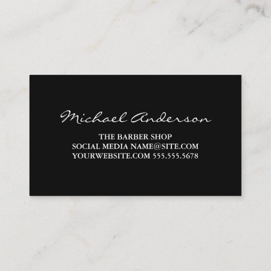 Pictogrammen van Barber Shop | Barber Pole Visitekaartje (Achterkant)