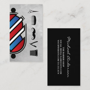 Pictogrammen van Barber Shop Barber Pole Visitekaartje