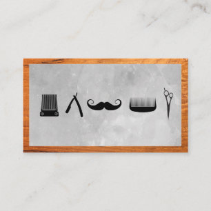 Pictogrammen van Barber Shop Houtgrens Visitekaartje