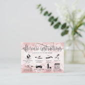 Pictogrammen van Blush Roze naslagkaart Visitekaartje (Staand voorkant)