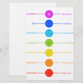 Pictogrammen van Chakra met respectieve kleuren Briefpapier (Voorkant / Achterkant)