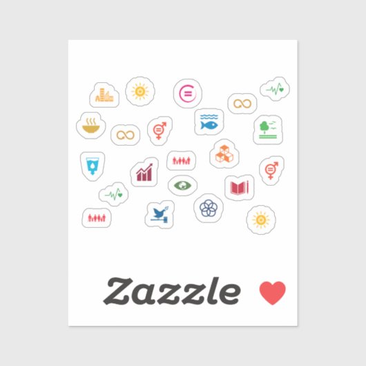 Pictogrammen van de doelstellingen inzake duurzame sticker (Vel)