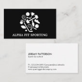 Pictogrammen van diverse sportartikelen visitekaartje (Voorkant / Achterkant)