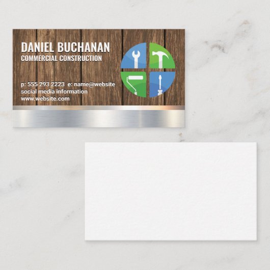 Pictogrammen van handgereedschap voor de bouw | Ho Visitekaartje (Voorkant / Achterkant)