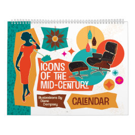 Pictogrammen van het midden van de eeuw kalender