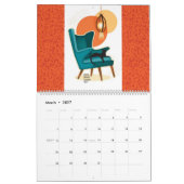 Pictogrammen van het midden van de eeuw kalender (Mar 2027)