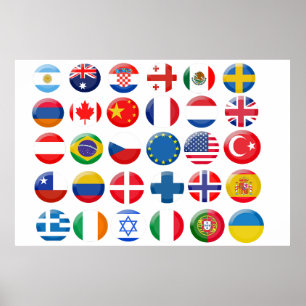 Pictogrammen van landen poster