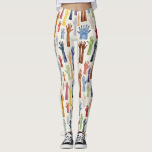 Pictogrammen van opgeheven handen naadloos patroon leggings