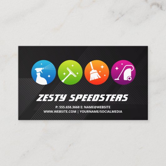 Pictogrammen van reinigingsgereedschap | Home Serv Visitekaartje (Voorkant)