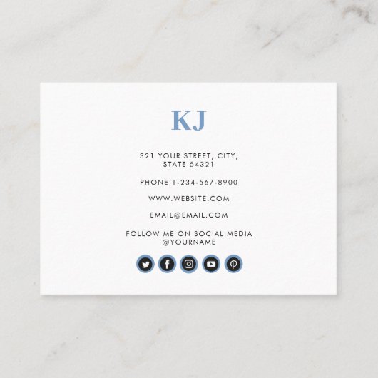 Pictogrammen van sociale media voor zee- en Zand-b Visitekaartje (Achterkant)