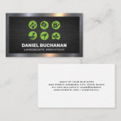 Pictogrammen van tuiniergereedschap | Metaalgrens Visitekaartje (Voorkant / Achterkant)