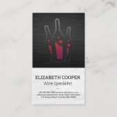 Pictogrammen van wijnflessen visitekaartje (Voorkant)