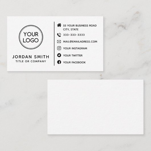 Pictogrammen voor aangepaste Logo moderne sociale Visitekaartje (Voorkant / Achterkant)