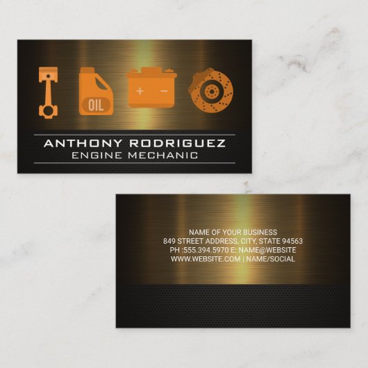 Pictogrammen voor automatisch winkelen | Reparatie Visitekaartje (Voorkant / Achterkant)