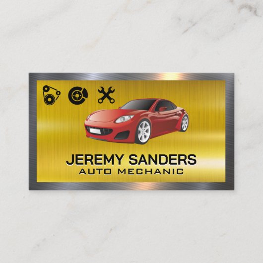 Pictogrammen voor automatische service | Mechanisc Visitekaartje (Voorkant)