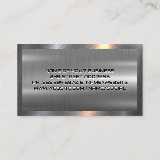 Pictogrammen voor automatische service | Metalen i Visitekaartje (Achterkant)