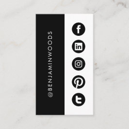 Pictogrammen voor de sociale media zwart-wit, mode visitekaartje
